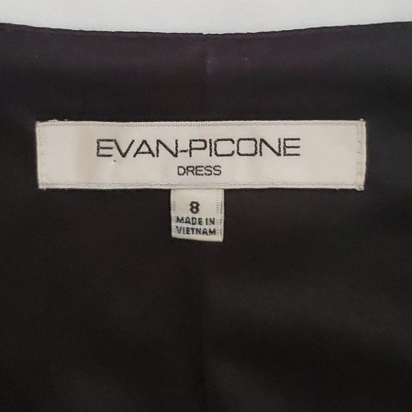 Evan-Picone Women's Classic Black Cap Sleeves Drape Neckline Cocktail Dress Sz 8 - Picture 9 of 13